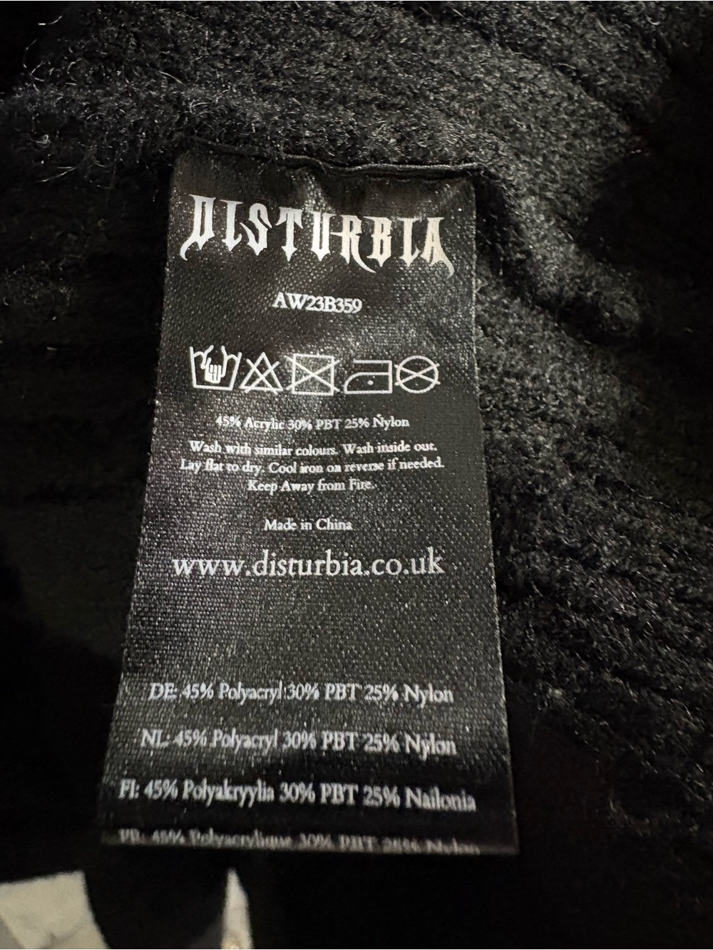 Disturbia Revelation Mushroom Knit cardigan sweater black women’s size xl - Picture 5 of 6